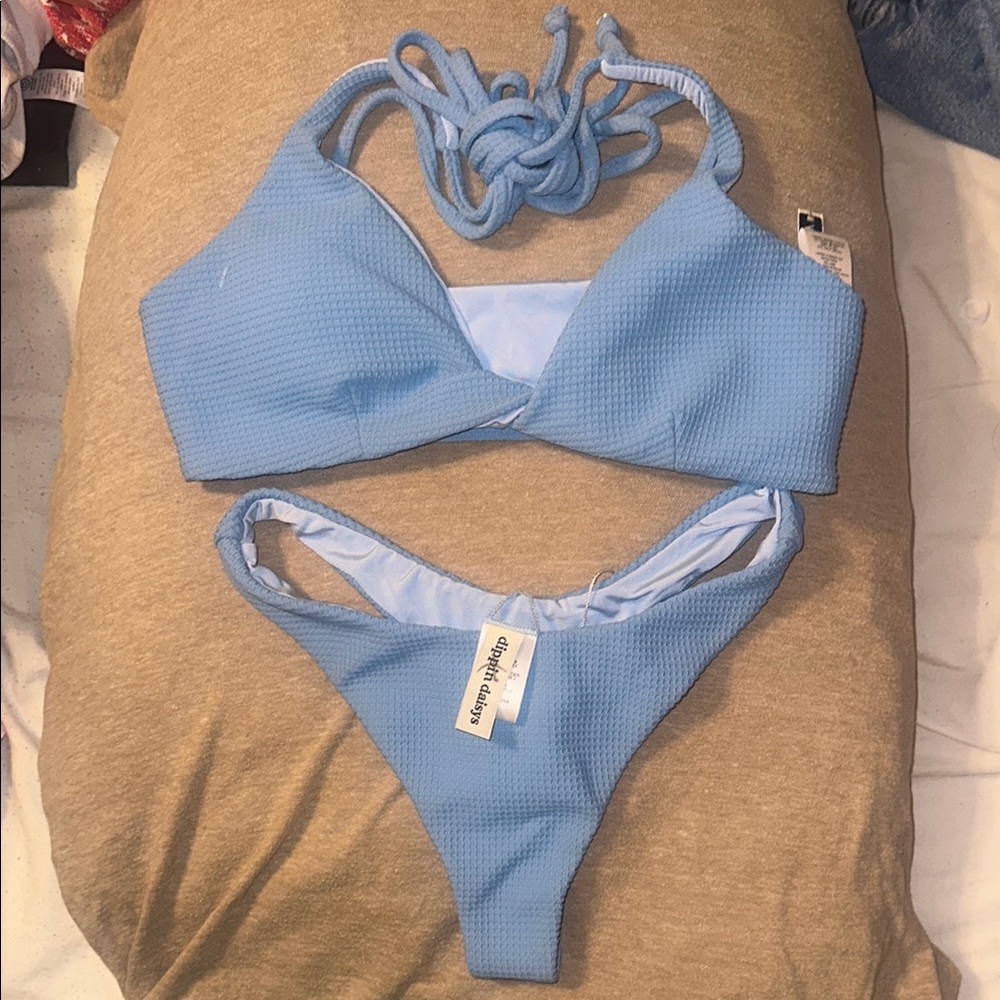Dippin' Daisy's Sky Blue Textured Bikini
